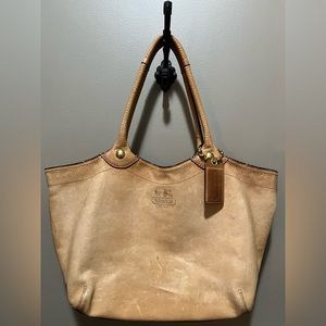 Tan Leather Coach Tote Bag